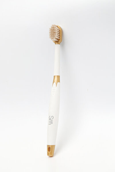 The smart miswak فرشاة مسواك الذكية الفاخرة بمقبض مطاطي مرن لون أبيض مع ذهبي