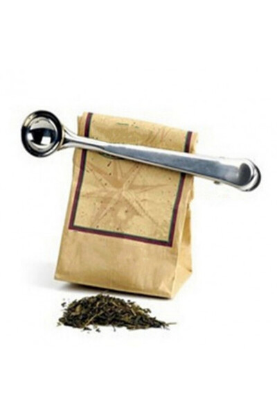 Viejo Valle Coffee dosing spoon with clip, stainless steel, 15.8 cm