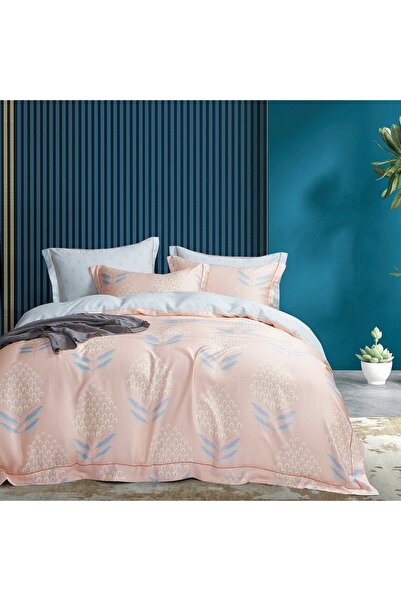 Ferrucci Frochi Light Orange Multicolor Print Duvet Set King, Double 6 Piece Set