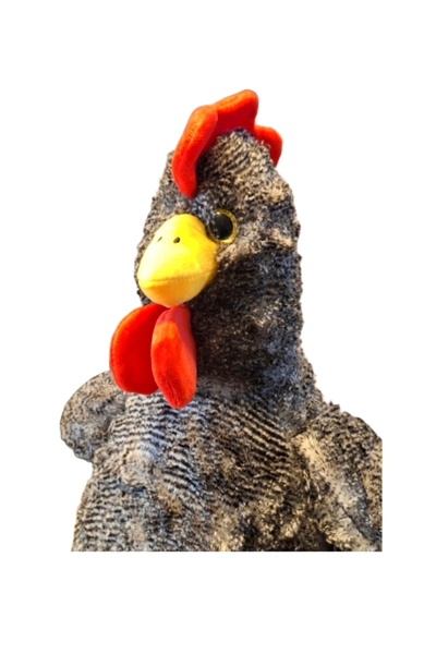 Şeker Adası Sesli Çilli Horoz Peluş Oyuncak 35 cm Uyku ve Oyun Arkadaşı Tavuk Civciv Ördek Kuş