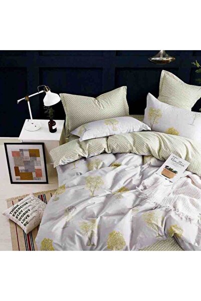 Ferrucci Tree of Life Duvet Set (2 people) designed with flower branches exclusively at Frochi, 5 pieces
