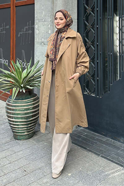 Ovn. Maya Çıtçıtlı Trençkoot - Camel