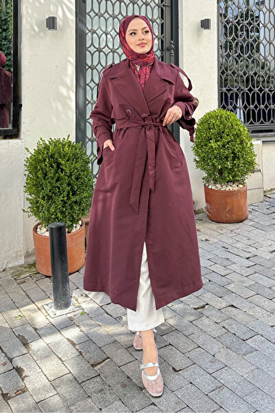 Ovn. Myra Çift Rüzgarlıklı Trençkot - Burgonya