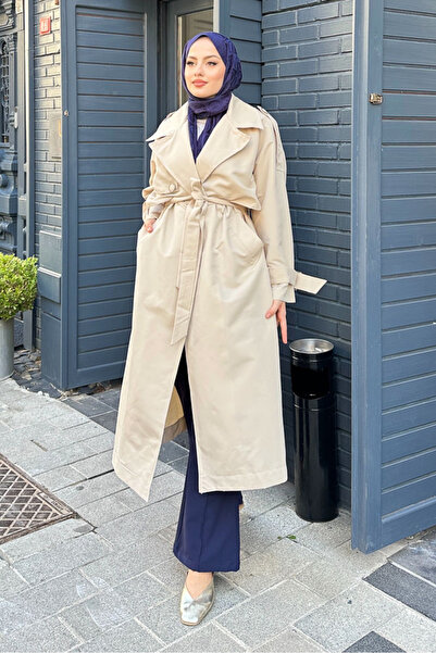 Ovn. Myra Çift Rüzgarlıklı Trençkot - Taş Rengi