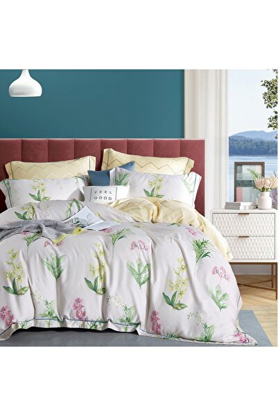 Ferrucci Frochi Light Purple Multicolor Print Duvet Set King, Double, 6 Piece Set