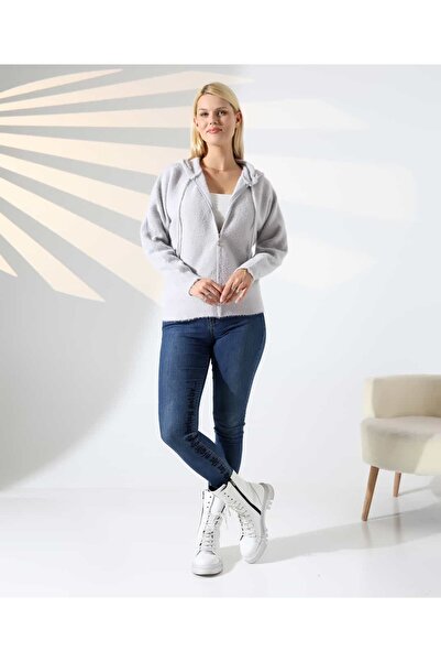 REDMİNA fashion Basic Hooded Knit Cardigan