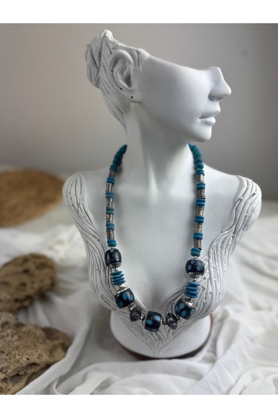 SEDEF TAKI Mavi kemik kolye