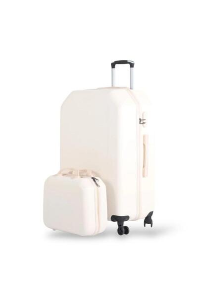Red Sea Travel bag set - 5 pieces, including 3 trolley bags and 2 makeup bags - with flexible covers - and a fixed digital lock