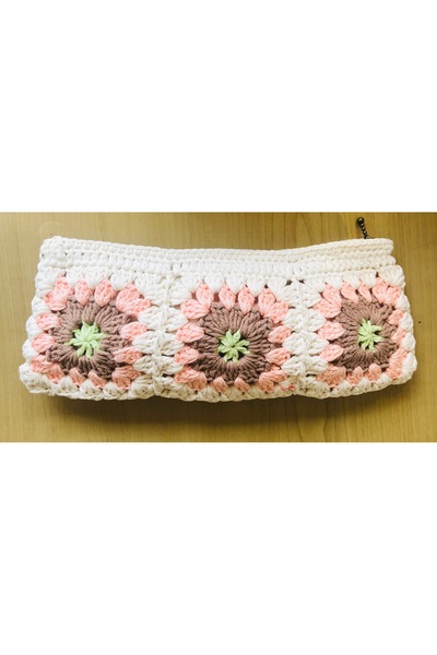 Limerna Örgü motifli Kalemlik, Renkli mini çanta, tasarım