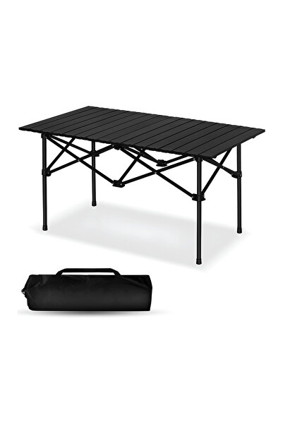 DBLEW Folding Camping Table – Lightweight Aluminum Roll Up Picnic Table with Carry Bag 95×55X50cm