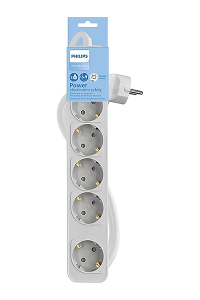 Philips Chp2154w Beyaz Çocuk Korumalı 5'li Priz 1,5m