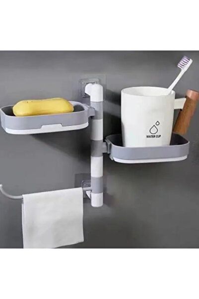 topbazar Suport rotativ multifuncțional, pentru baie, fabricat din plastic rezistent, ușor de asamblat