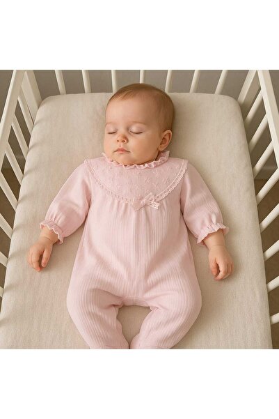 Renata's Baby Girl 100% Cotton Gauze Detailed Bow Romper