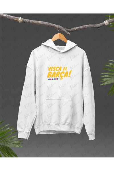 Nulivez هوديي كبير الحجم للجنسين عالي الجودة مطبوع بتصميم برشلونة