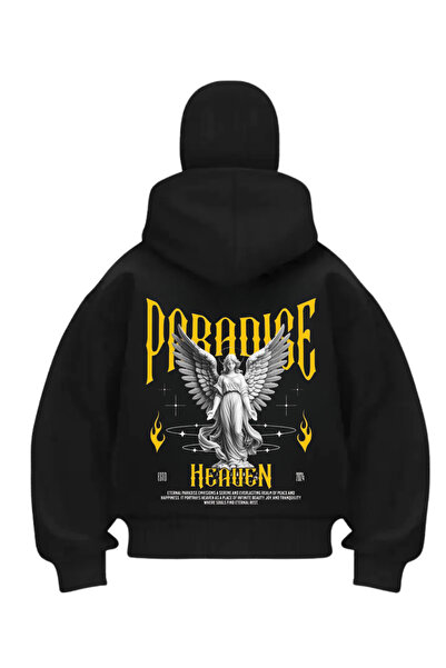 1blood سترة كارديجان سوداء مطبوعة من Paradise بتصميم الساموراي