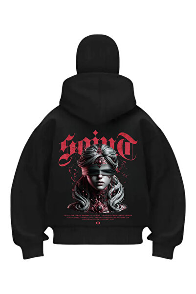 1blood سترة سويت شيرت مطبوعة بتصميم الساموراي الأسود من ساوند أنيمي