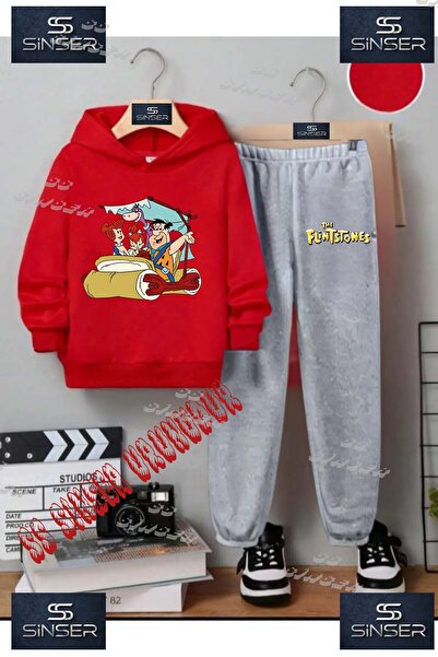 SS SİNSER Set de trening unisex pentru copii cu hanorac imprimat „FRED FAMILY...