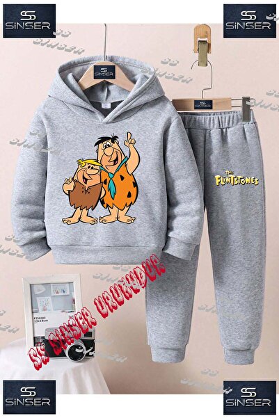 SS SİNSER طقم بدلة رياضية للأطفال من الجنسين مطبوع عليها عبارة 'فريد وبارني ت...