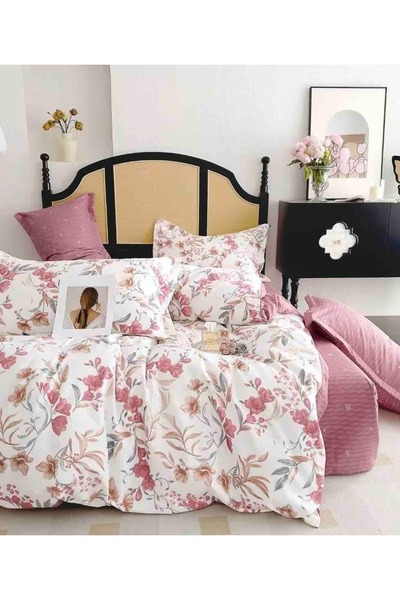 JOJO HOME Bed linen, fine cotton, double bed, 230x240, with pattern