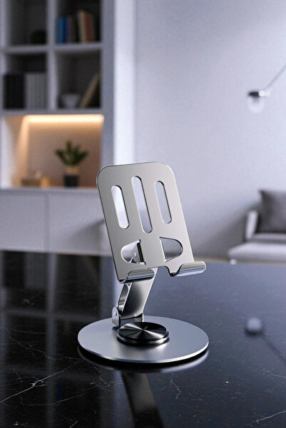 Vekorr Metal Dönen Katlanan Masaüstü Telefon Tablet Tutucu 360 Dönebilir Ayar...