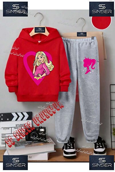 SS SİNSER Детски унисекс спортен екип с качулка и надпис „BRBY HEART WITH VIC...