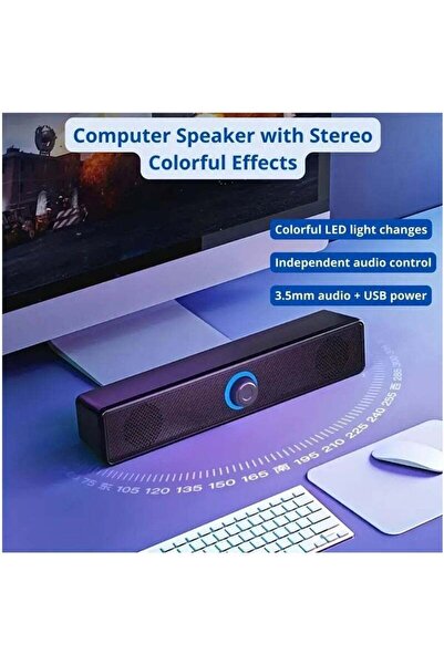 fulina Computer Speakers,USB Powered PC Speakers Wired Stereo Desktop Speakers for Computer,Desktop,Laptop