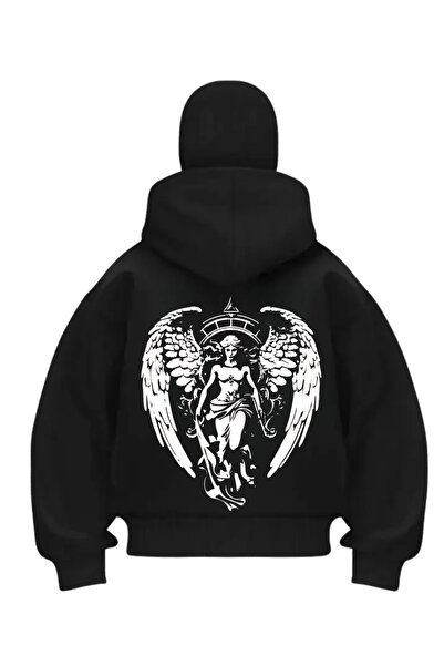 1blood سترة كارديجان سوداء مطبوعة بتصميم الساموراي من Angels