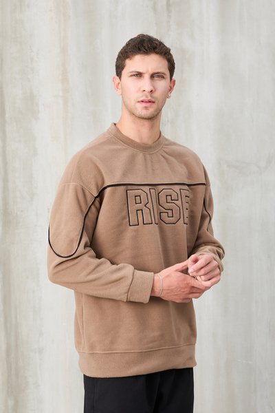 No Way Ανδρικό φούτερ με λεπτομέρεια από φλις με λαιμόκοψη ποδηλατικού τύπου