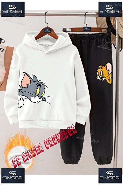 SS SİNSER طقم بدلة رياضية للأطفال للجنسين مطبوع عليها عبارة 'توم وجيري كافالي...