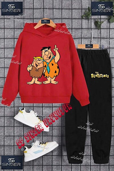 SS SİNSER طقم بدلة رياضية للأطفال من الجنسين مطبوع عليها عبارة 'فريد وبارني ت...