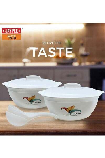 Jaypee 6 Piece Delight Serving Bowl Set With Spoon And Lid White 1800ml