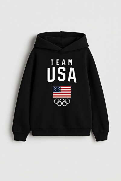 MODA هوديي أسود مطبوع عليه علم أمريكا الولايات المتحدة الأمريكية للنساء والرج...