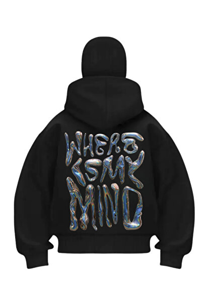 1blood Where Mind cu imprimeu Hanorac cu masca de samurai negru