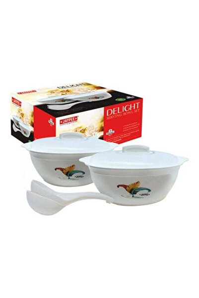 Jaypee 6 Piece Delight Serving Bowl Set With Spoon And Lid White 1800ml