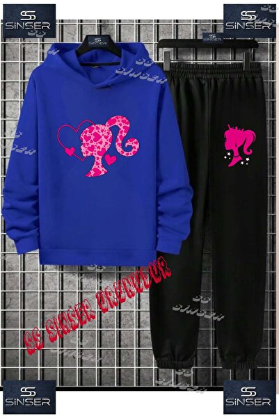 SS SİNSER Детски унисекс комплект спортен екип с качулка и принт „BRBY HEART ...