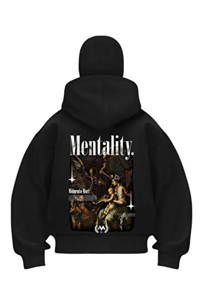 1blood Mentality in Printed Black Samurai Snow Mask Sweatshirt Cardigan