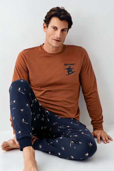 Arnetta Father & Son Pajama Set, (Sold Separately), 100% Cotton, Long Sleeve, Crew Neck, Printed
