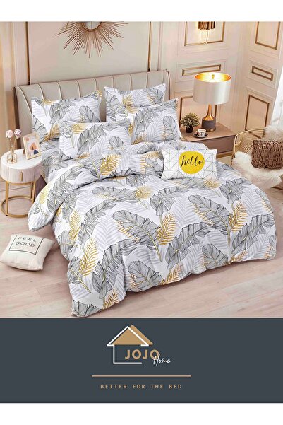 JOJO HOME Bed linen, fine cotton, double bed, 230x240, with pattern