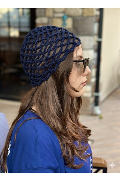 yucin Women's Hand Knitted Casual Mesh Beanie - Summer Spring Comfortable Knit Hat, Bohemian Vintage Style Accessory