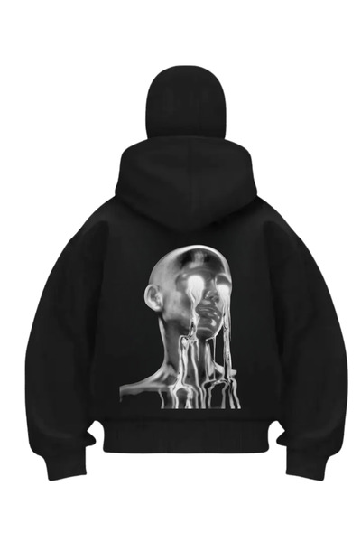 1blood سترة روبوتية مطبوعة باللون الأسود على شكل قناع ثلج الساموراي