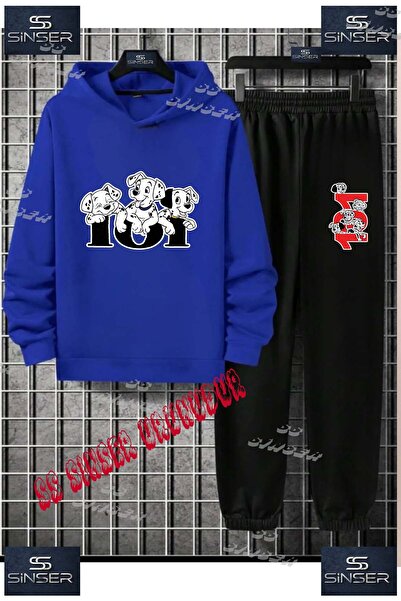 SS SİNSER Παιδικό Unisex Σετ Φόρμας με Κουκούλα με Στάμπα "DALMACIAN DOG BLAC...