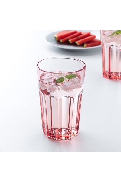 IKEA POKAL Glass, pink, 35 cl