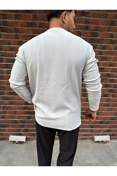 Baycombine35 Чоловічий світшот з вертикальними смугами, з кишенями, з тканини Ottoman