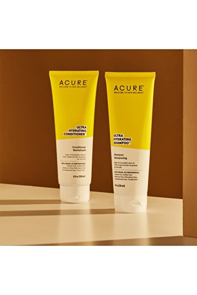 ACURE شامبو وبلسم مرطب للغاية نباتي 100% مع زيت الأرغان واليقطين - 8 أونصة سائلة