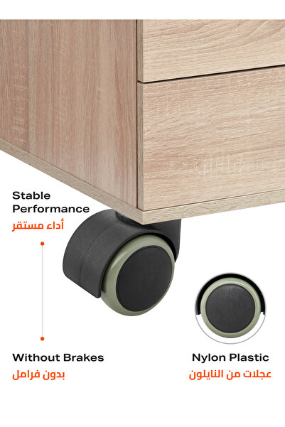 Lawazim عجلات بي إم بي سبلينت - قطعتان، مقاس ٢ بوصة، لون أسود، للطاولات، ووحدات التخزين، والكراسي، وورش العمل