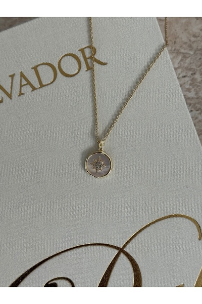 LUXSTONE White Polar Star Gold Necklace