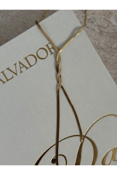LUXSTONE Italian Chain Double Spiral Gold Necklace