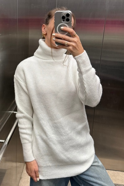Noi Belis Basic Turtleneck Oversize Knit Sweater Aw25Kz0036