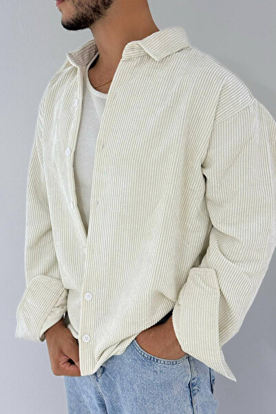 thesunfyre ΑΝΔΡΙΚΟ oversized Μακρυμάνικο κοτλέ Βελούδινο Πουκάμισο