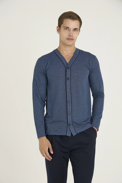 Kocabey 9225 Men's V-Neck Buttoned Pajama Set